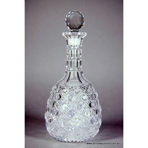 A Victorian cut crystal decanter. Later 19th century, the body…