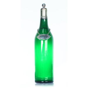 A Victorian Bristol green water decanter with plated silver…
