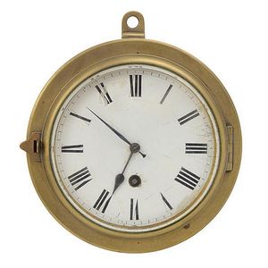 Antique brass navy ship clock - Hunt Vintage