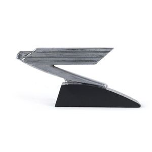 American Art Deco car mascot, chrome on later ebonized timber…
