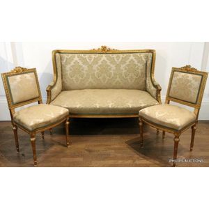 19th c. French Louis XVI Style Bergere Sofa — East End Salvage