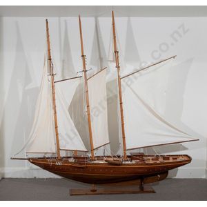 Large & impressive wooden model of the steam schooner…