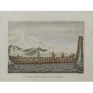 War canoe of the New Zealanders in the South Pacific Ocean by…