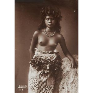 Unknown photographer a portrait of a Polynesian woman, gelatin…