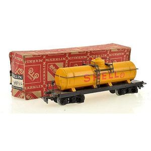 Marklin HO gauge 334 shell tank wagon yellow with red lettering…