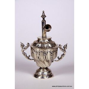 A sterling silver table lighter, 1891 London, with maker's mark…