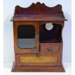 Vintage timber smokers cabinet, width 30 cm x diameter 13 cm x…