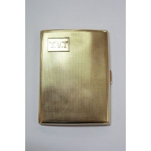 Art deco 9ct gold cigarette case marked 375, Birmingham, JHW,…