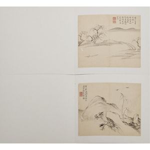 Zhang Yanchang, two Chinese album leaves, Qing Dynasty,&hellip;