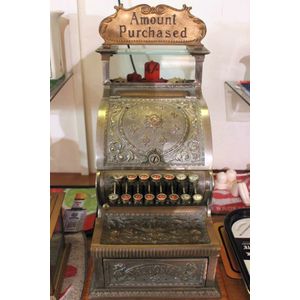 Small National Cash Register, brass & nickel plate