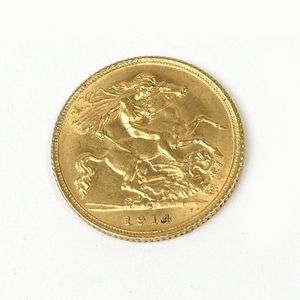 1914 Sydney Mint Half Sovereign Gold Coin - Coins - Numismatics, Stamps ...