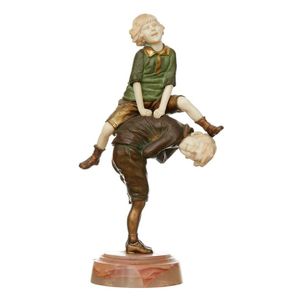 Demetre Chiparus (1886-1947) 'Leap Frog' ivory and bronze group…
