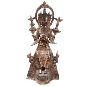 Sino-Tibetan gilt bronze Tara, depicted seated with legs&hellip;