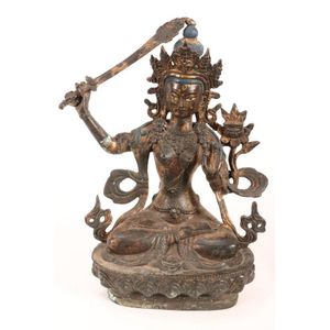 Sino-Tibetan gilt bronze Tara, depicted seated with legs&hellip;