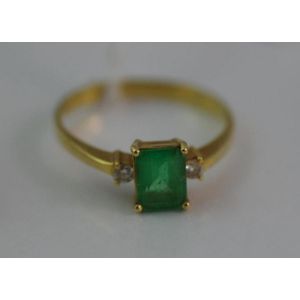 17ct Emerald & Diamond Ring in 16ct Gold - Rings - Jewellery