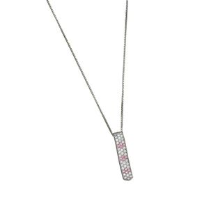 Piada Chain Piada Platinum Pink Diamond Pendant Necklace - Necklace/Chain - Jewellery
