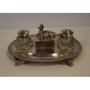 Sheffield silver plate desk set maker John Deakins & sons, with…