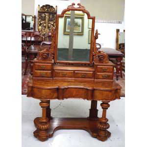 Victorian Walnut Dressing Table - 120cm x 174cm - Dressing Tables ...