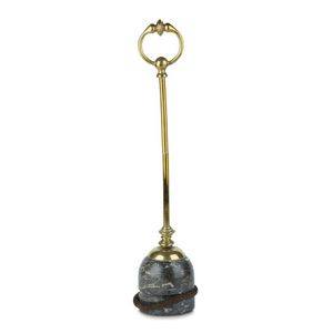 Brass and marble doorstop, English, 19th century, 54 cm high