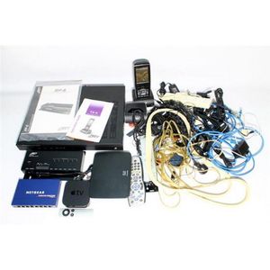 Network and Audio accessories, including 'apple TV' console, a…