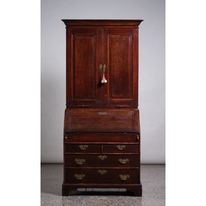 18th Century English Oak Bureau Bookcase With Cupboard And Well ...