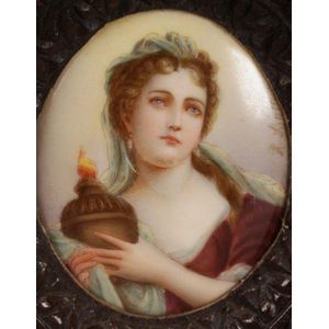 Antique c.1910 English Portrait Miniature, Woman with Guitar, 3/4 Pose –  Antiques & Uncommon Treasure