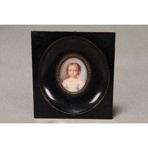 19th century portrait miniature, portrait of a young girl,…