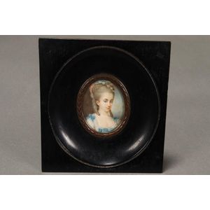 18th century French portrait miniature, portrait of a young…