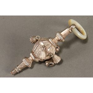 Late Victorian sterling silver baby rattle, hallmarked…