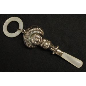 Sterling silver Golliwog baby's rattle/teether hallmarked…