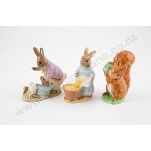 Three Beswick Beatrix Potter figures, comprising, squirrel…