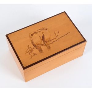 An Australian timber jewellery box with kookaburra decoration,…