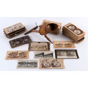 Stereo cards: early 20th century selection with rose…