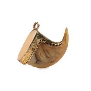 Victorian Tiger Claw Pendant Capped in 14ct