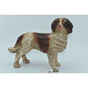 Cast iron cold painted Spaniel dog figure, Height 20 cm
