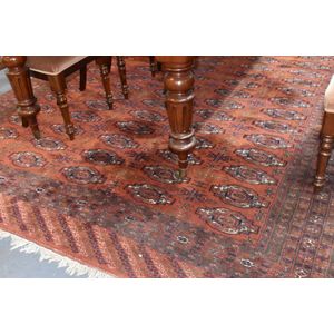 Hand woven pure wool Bukhara carpet with Kilim ends, deep pile…