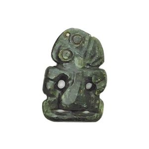 A late 19th/early 20th century Maori greenstone hei tiki, ring…