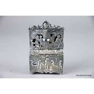 A .930 silver miniature cabinet, Hanau type marks and 1896…
