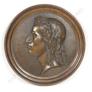 A 19th century bronze circular portrait plaque of Friedrich…