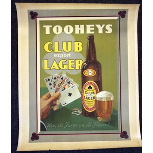 Advertising poster Tooheys club export Lager Won its Favor on…