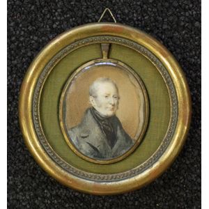 Mid 19th century portrait miniature on ivory of an English…