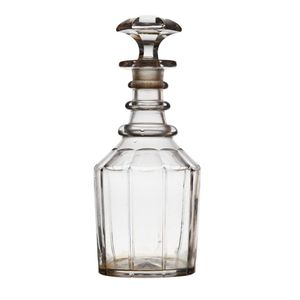 A Georgian glass mallet shaped decanter, with hexagonal…