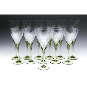 ROSENTHAL 6x Crystal WINE GLASSES on Square Foot Berlin Design by