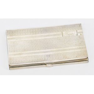 A sterling silver card case, inscribed 'JetAir'. Weight 65.…