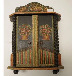 Vintage hand painted dressmaker's cabinet model, miniature…
