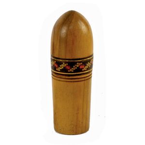 A Treen sewing cotton canister, of bullet shape, the screw top…