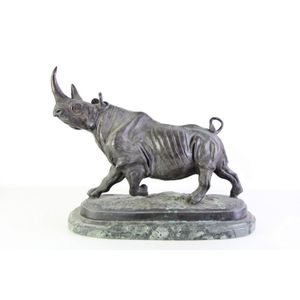 An after Isidore Bonheur bronze sculpture of a Rhino, height 44…