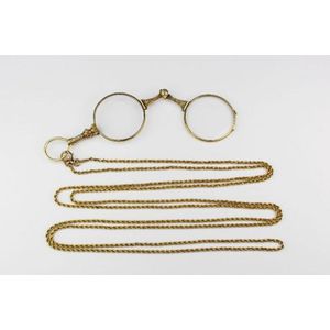 Antique yellow gold Lorgnette opera glasses, on a 18ct gold…