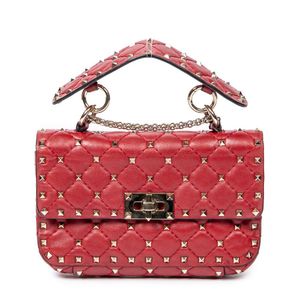 Red Valentino Pink Textured Leather Bow Flap Chain Shoulder Bag RED  Valentino