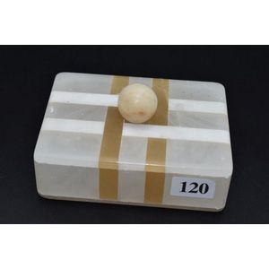 C.1940's Art Deco alabaster cigarette box c.1940's, width 12 cm